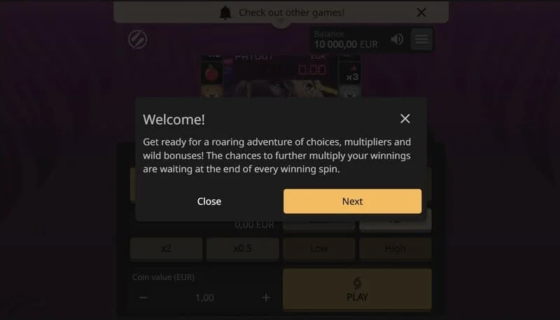 Lion Zama Fruits Bonus Spins - Aktive Sitzung mit klassischen Fruchtsymbolen und 777
